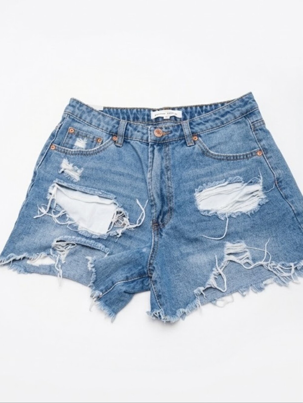 Almost Famous Super High Rise Distressed Cutoff Denim Jean Shorts Womens Size 5